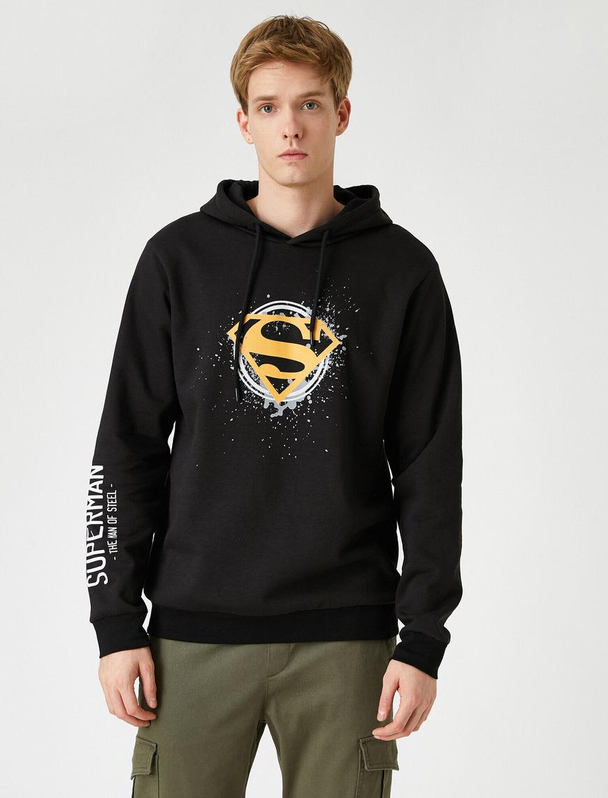   Superman Kapşonlu Sweatshirt Lisanslı Baskılı
