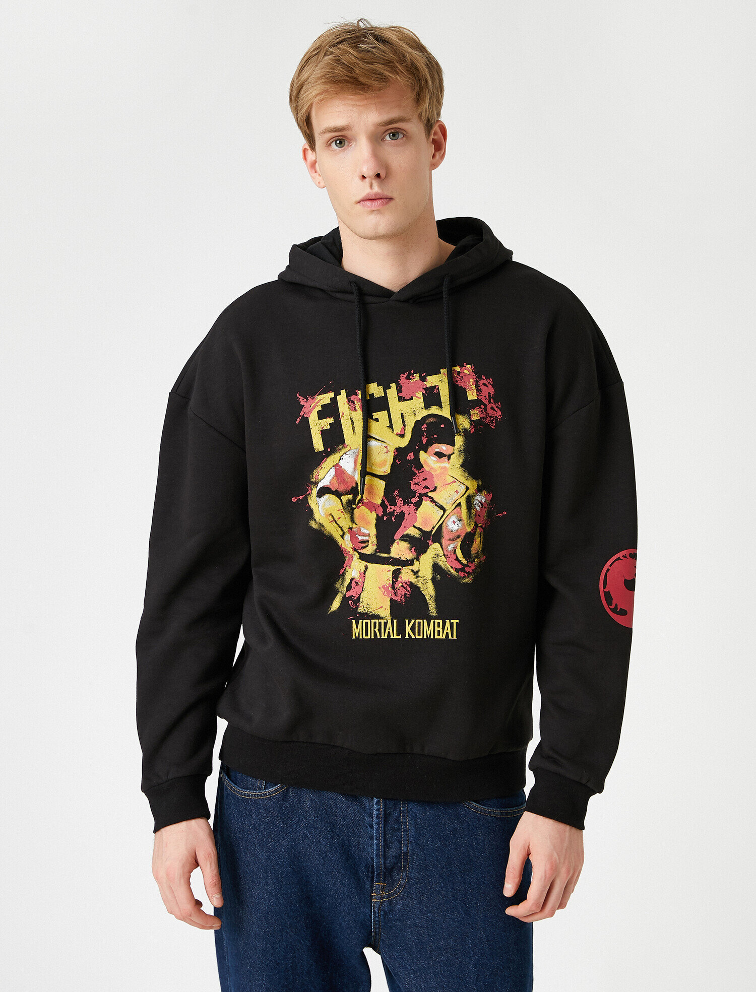   Mortal Kombat Oversize Kapşonlu Sweatshirt Lisanslı Baskılı