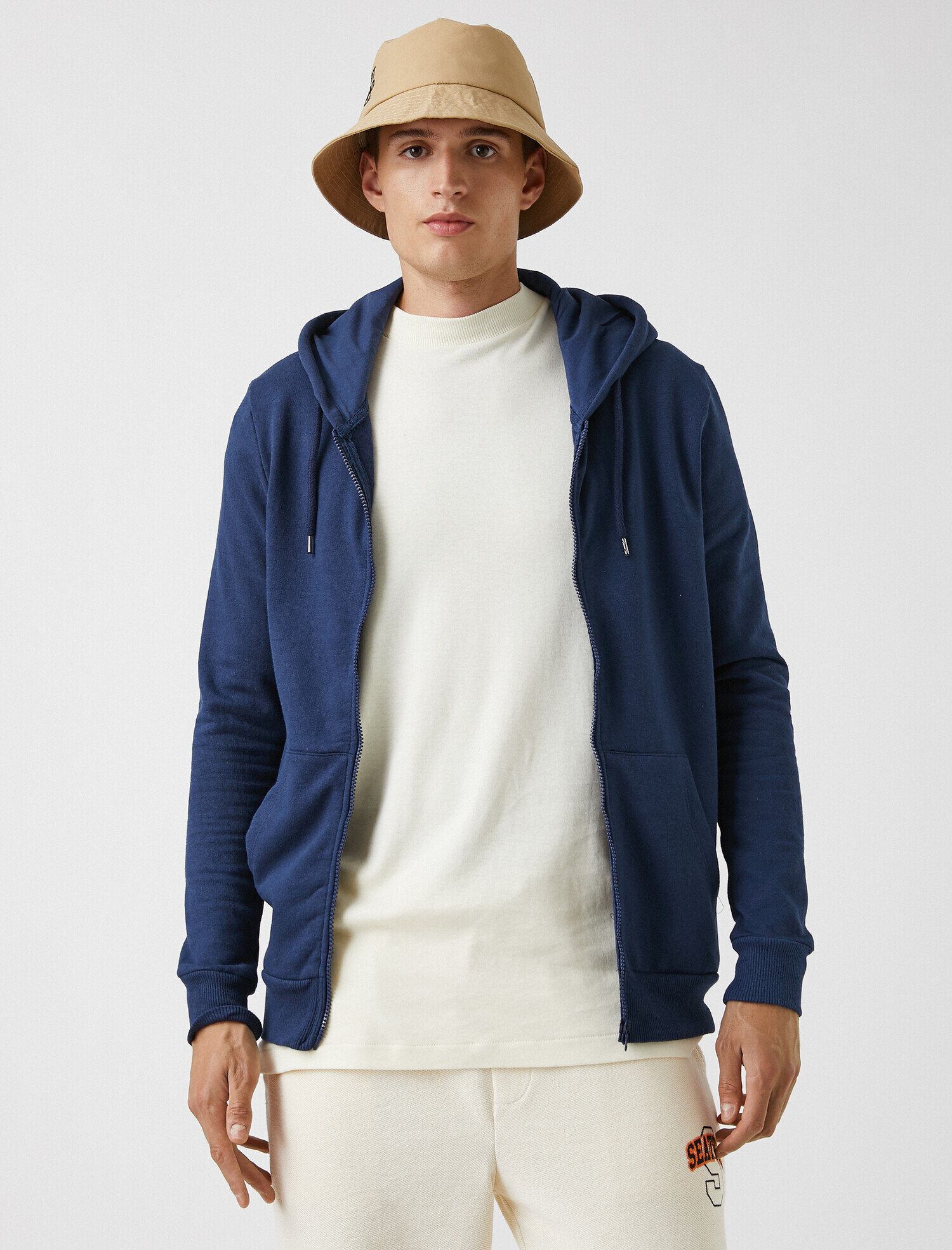   Fermuarlı Hırka Sweatshirt Kapüşonlu