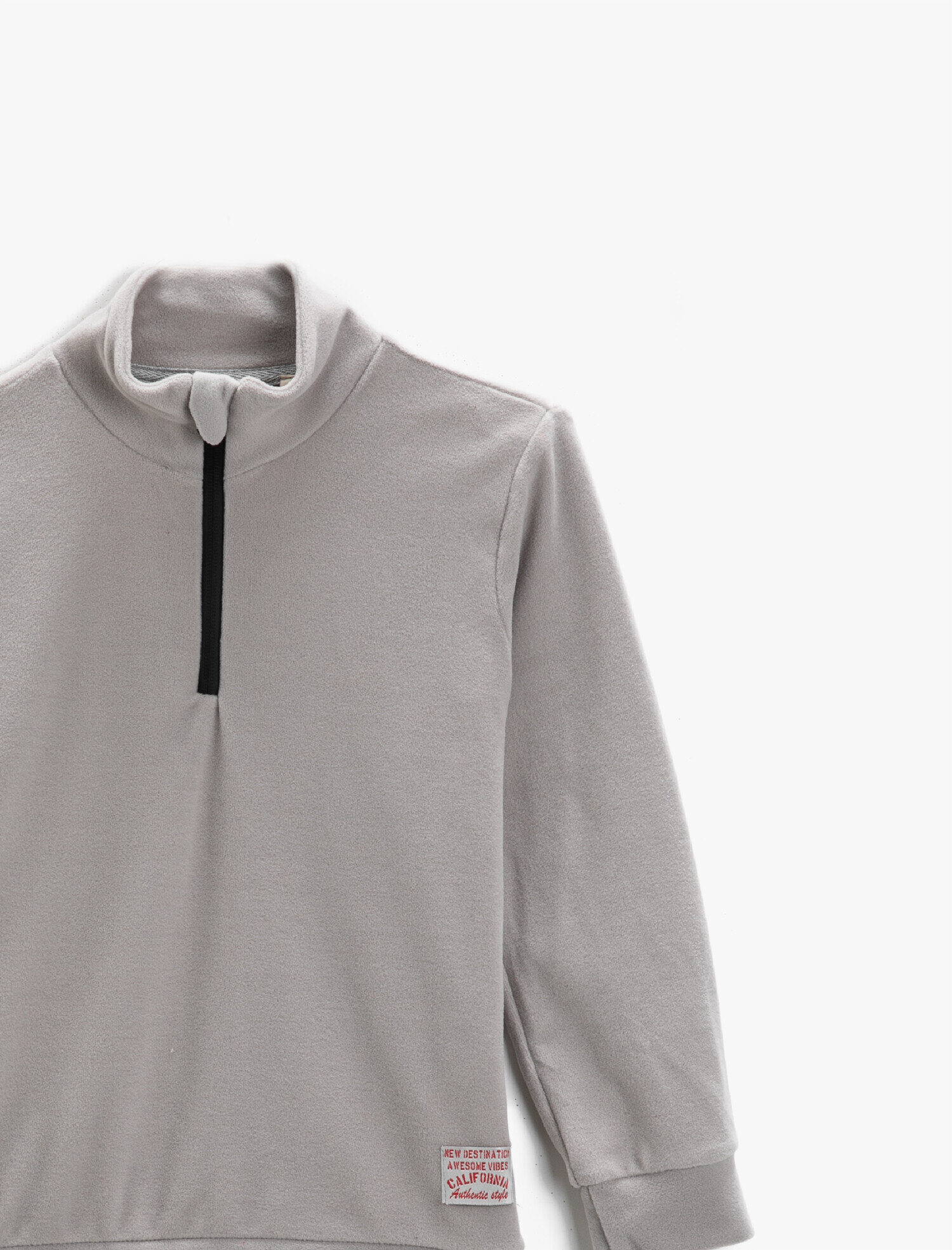  Erkek Çocuk Boğazlı Polar Sweatshirt Fermuarlı