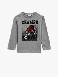 Baskılı Tişört Uzun Kollu