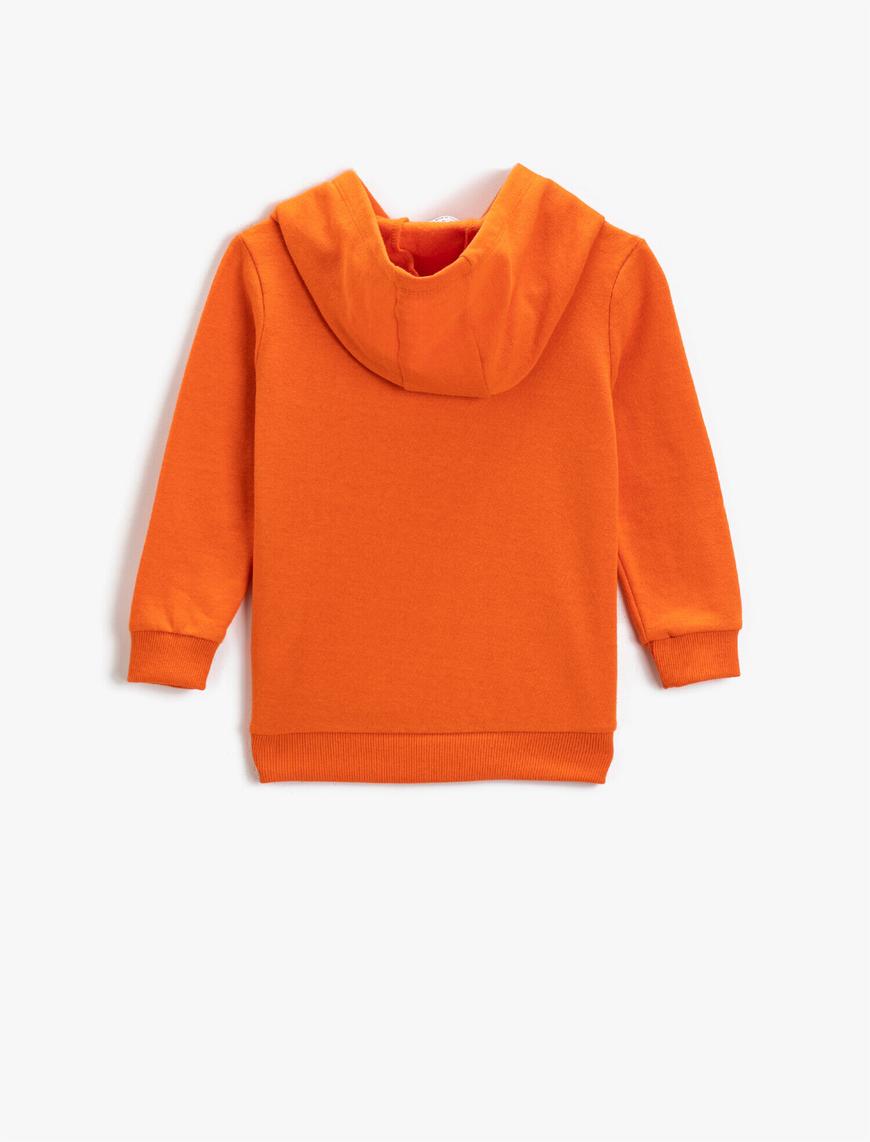  Erkek Çocuk Best Team Baskılı Kapüşonlu Sweatshirt
