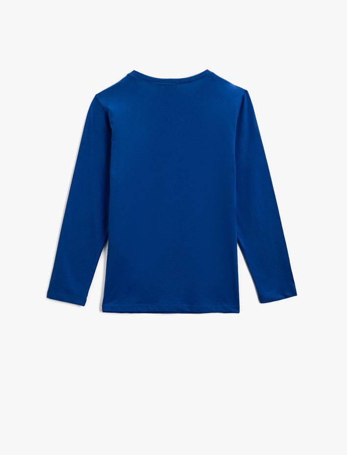 Erkek Çocuk Baskılı Uzun Kollu Tişört Pamuklu