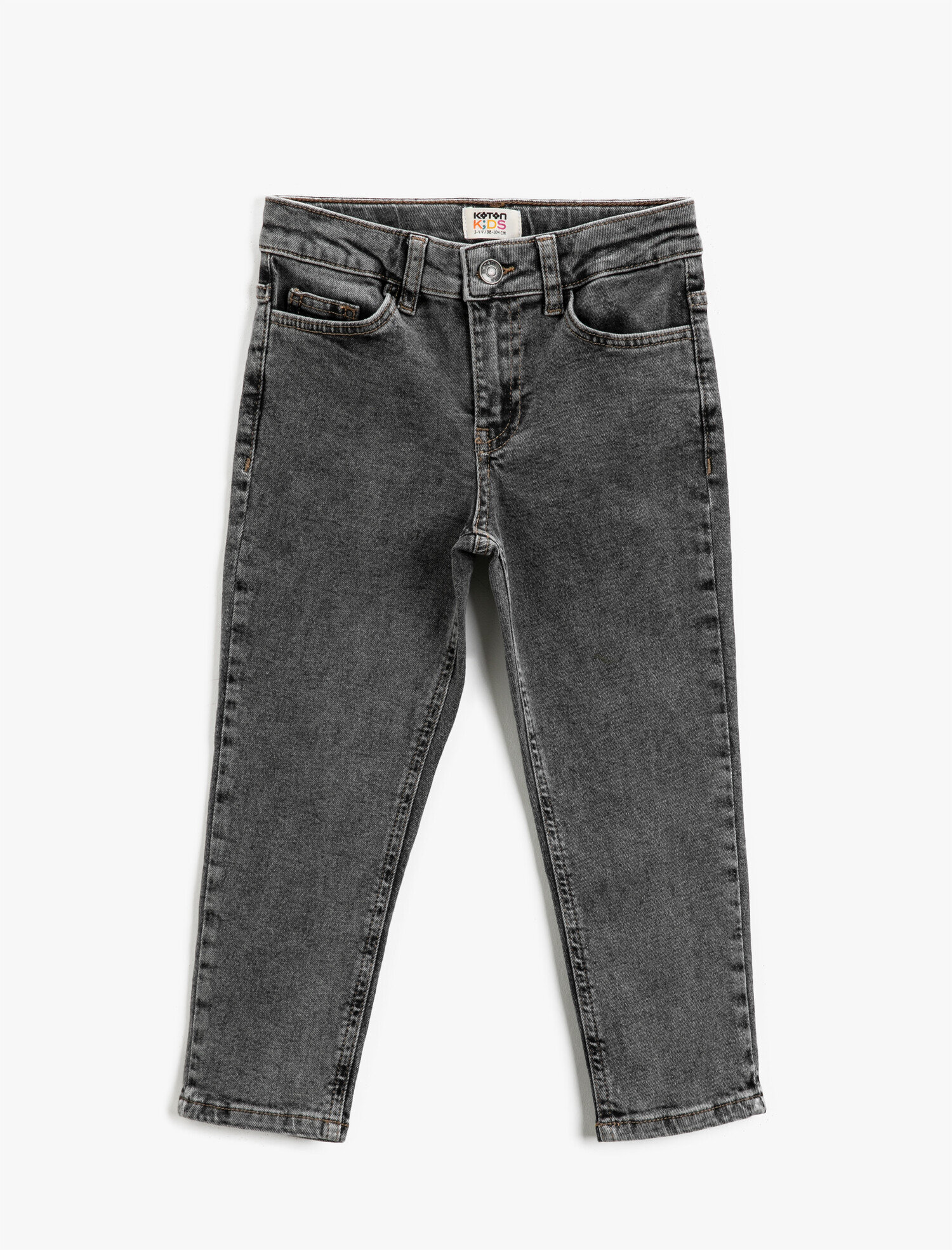  Erkek Çocuk Kot Pantolon Jogger Beli Lastikli Cepli Pamuklu - Jegging Jean