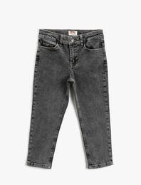 Kot Pantolon Jogger Beli Lastikli Cepli Pamuklu - Jegging Jean