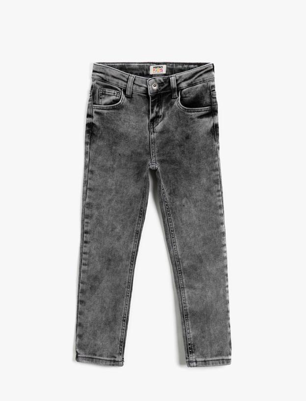  Erkek Çocuk Kot Pantolon Cep Detaylı Jean