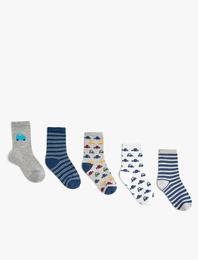 Desenli Soket Çorap Seti Çoklu