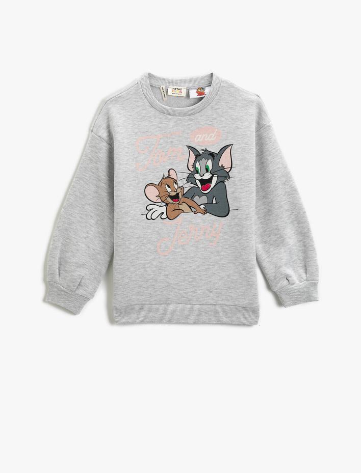 Kız Çocuk Warner Bros Lisanslı Baskılı Bisiklet Yaka Sweatshirt