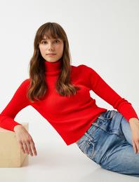 Balıkçı Yaka Triko Kazak Kaşmir Dokulu