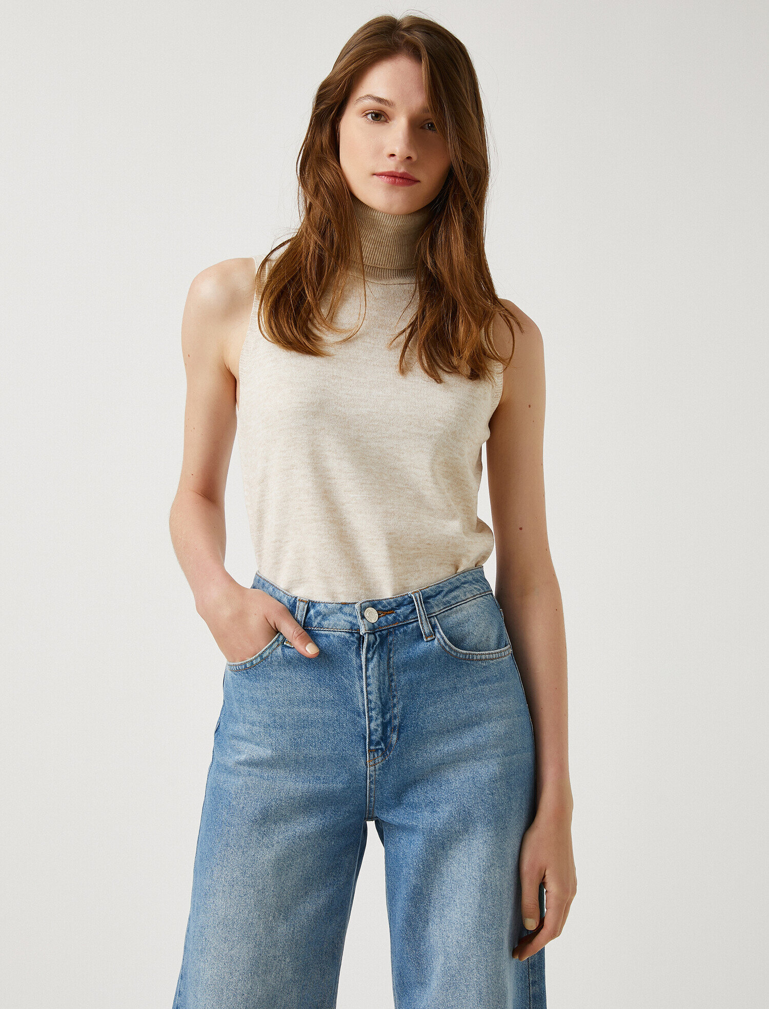   Balıkçı Yaka Kolsuz Triko Atlet