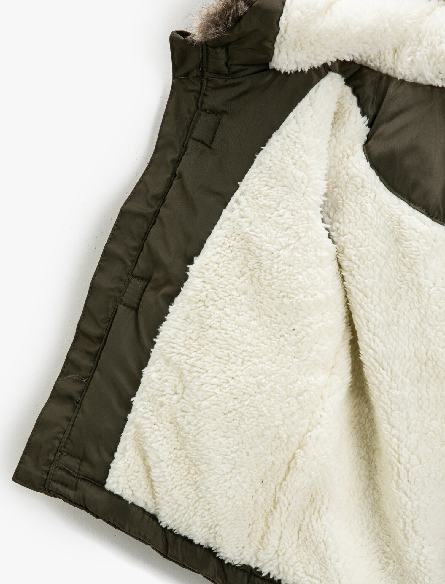 Erkek Bebek Suni Kürklü Kapşonlu Kaban