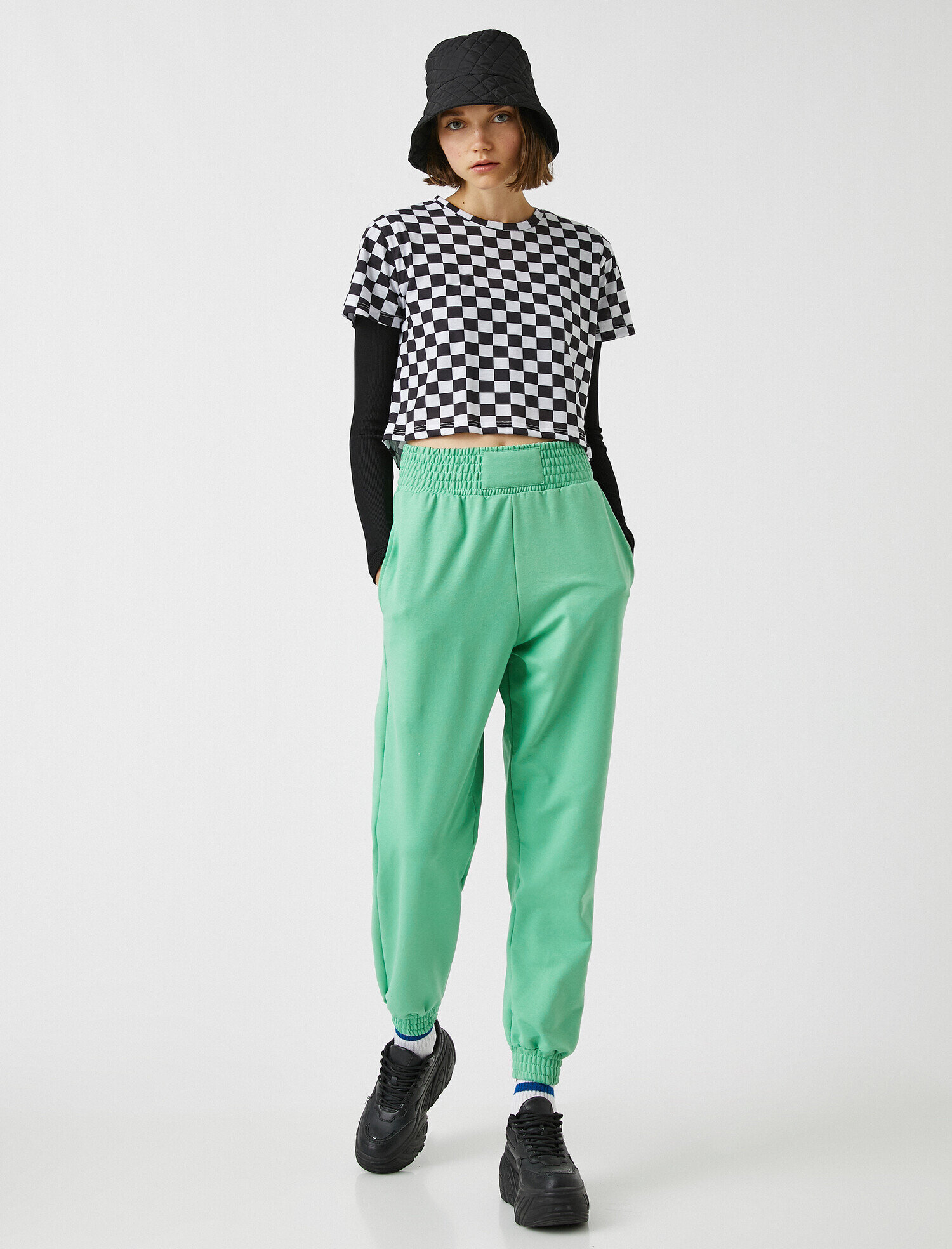   Jogger Eşofman Altı Beli Paçası Lastikli