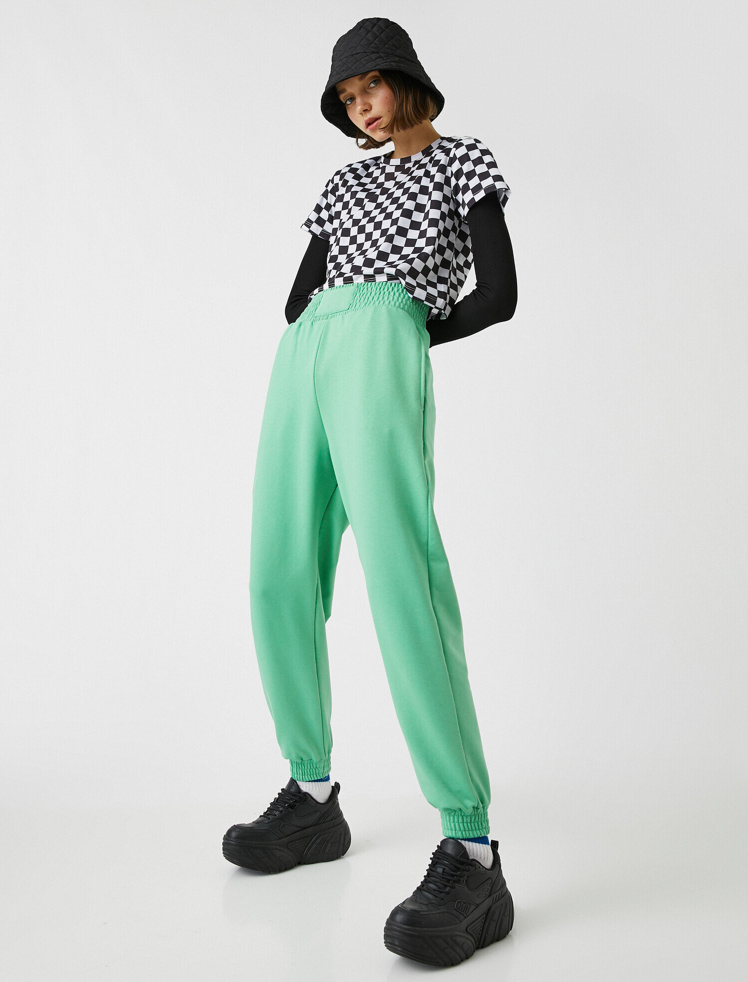   Jogger Eşofman Altı Beli Paçası Lastikli