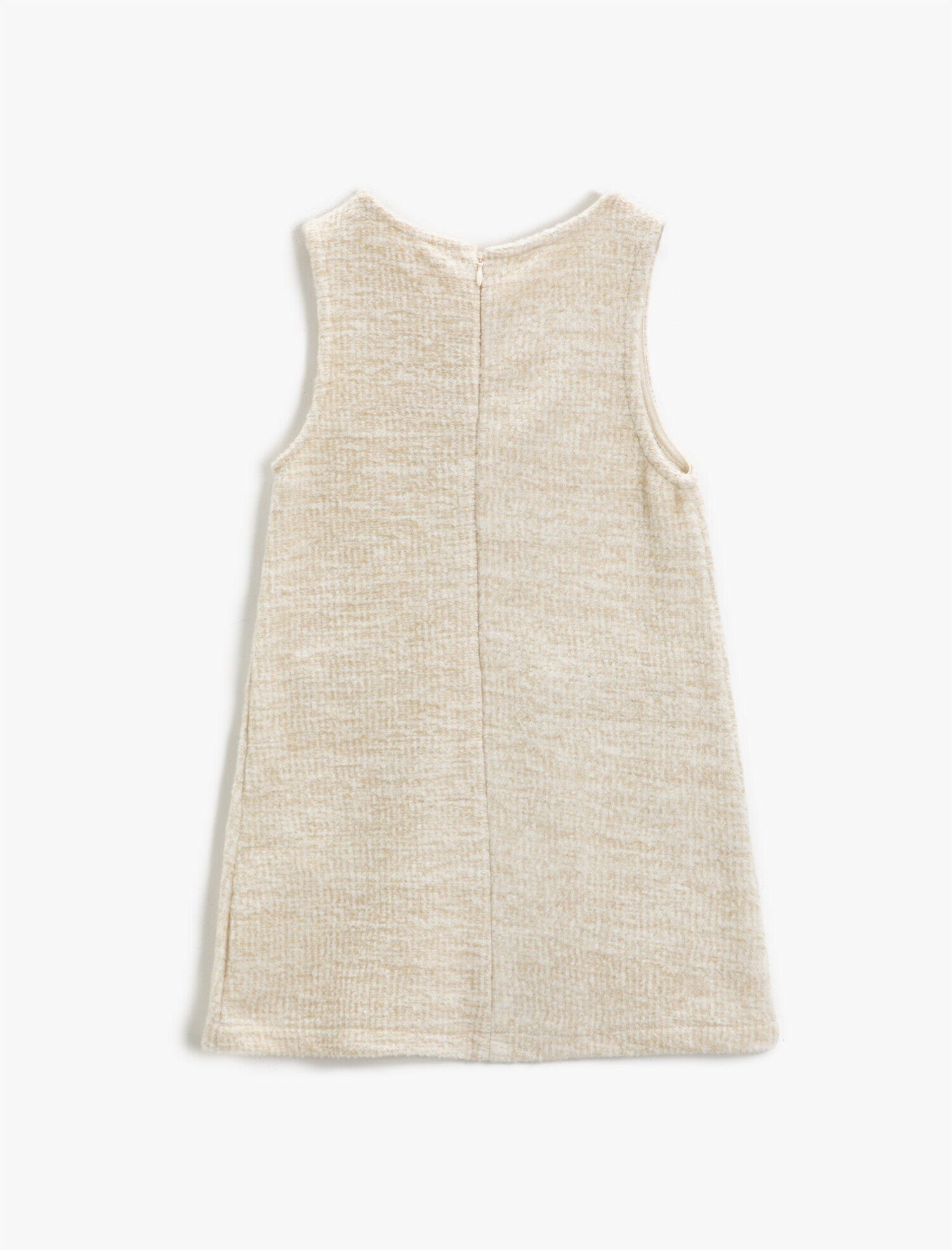 Kız Çocuk Cep Detaylı Kolsuz Elbise  Bisiklet Yaka