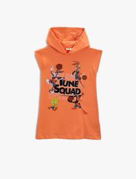 Looney Tunes Sweat Elbise Lisanslı Kolsuz Kapüşonlu Pamuklu