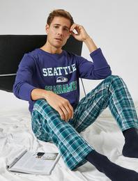 Ekoseli Baskılı Pijama Seti