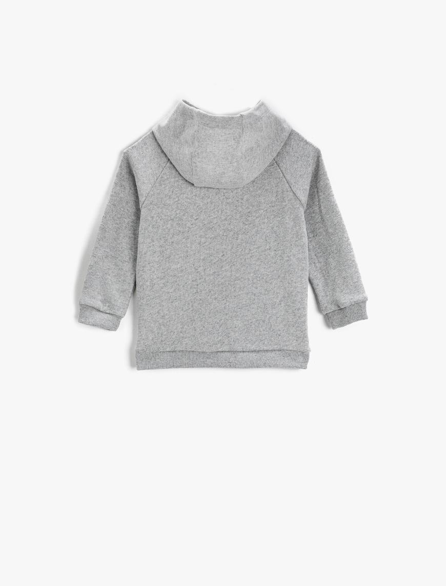  Erkek Bebek Superman Lisanslı Baskılı Kapüşonlu Sweatshirt