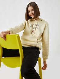 Baskılı Kapüşonlu Sweatshirt