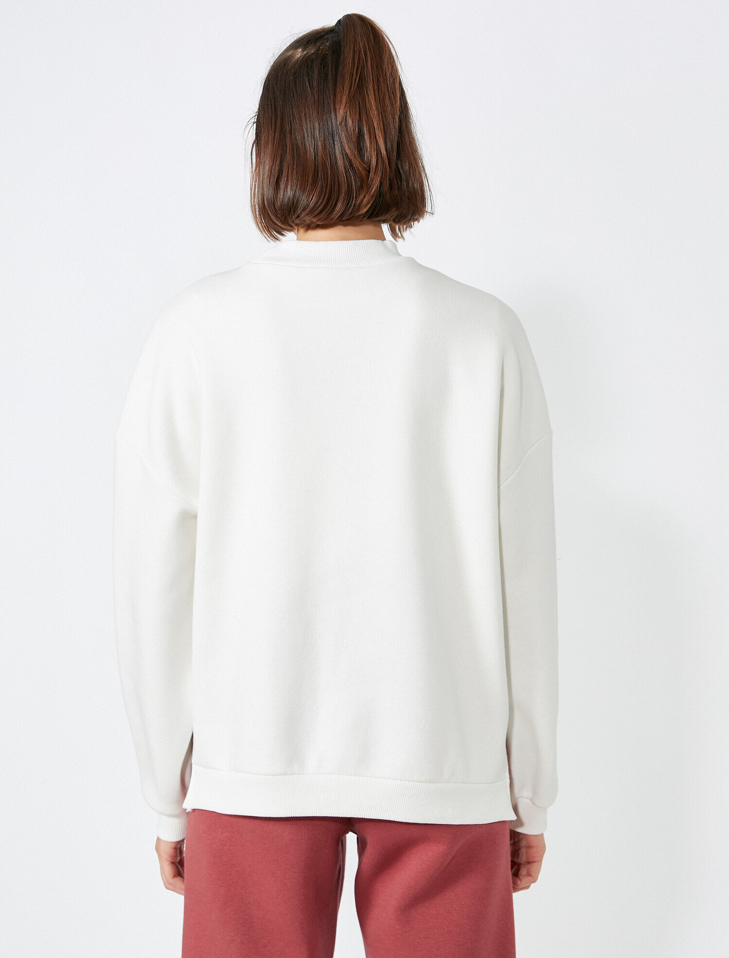   Baskılı Bisiklet Yaka Sweatshirt