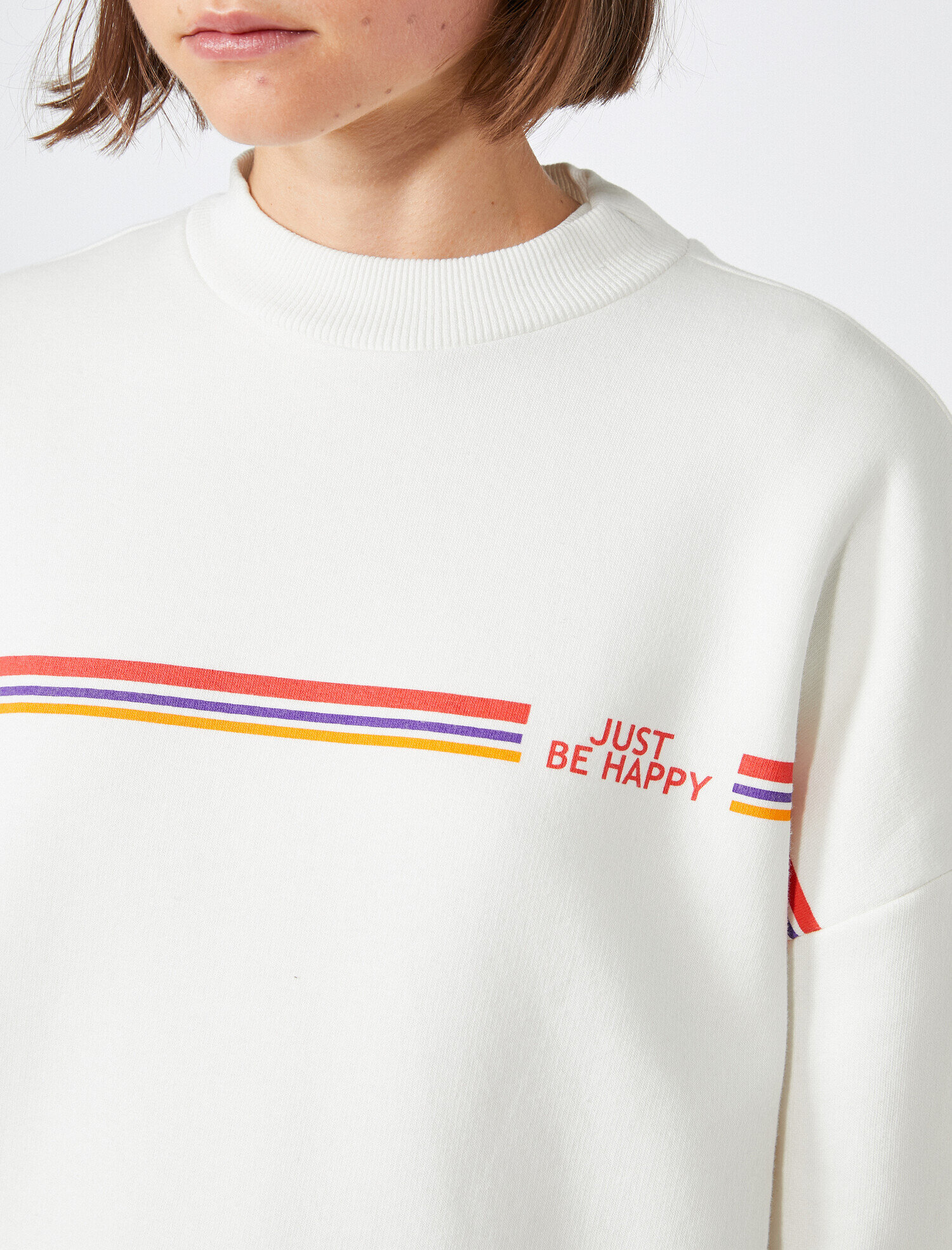   Baskılı Bisiklet Yaka Sweatshirt