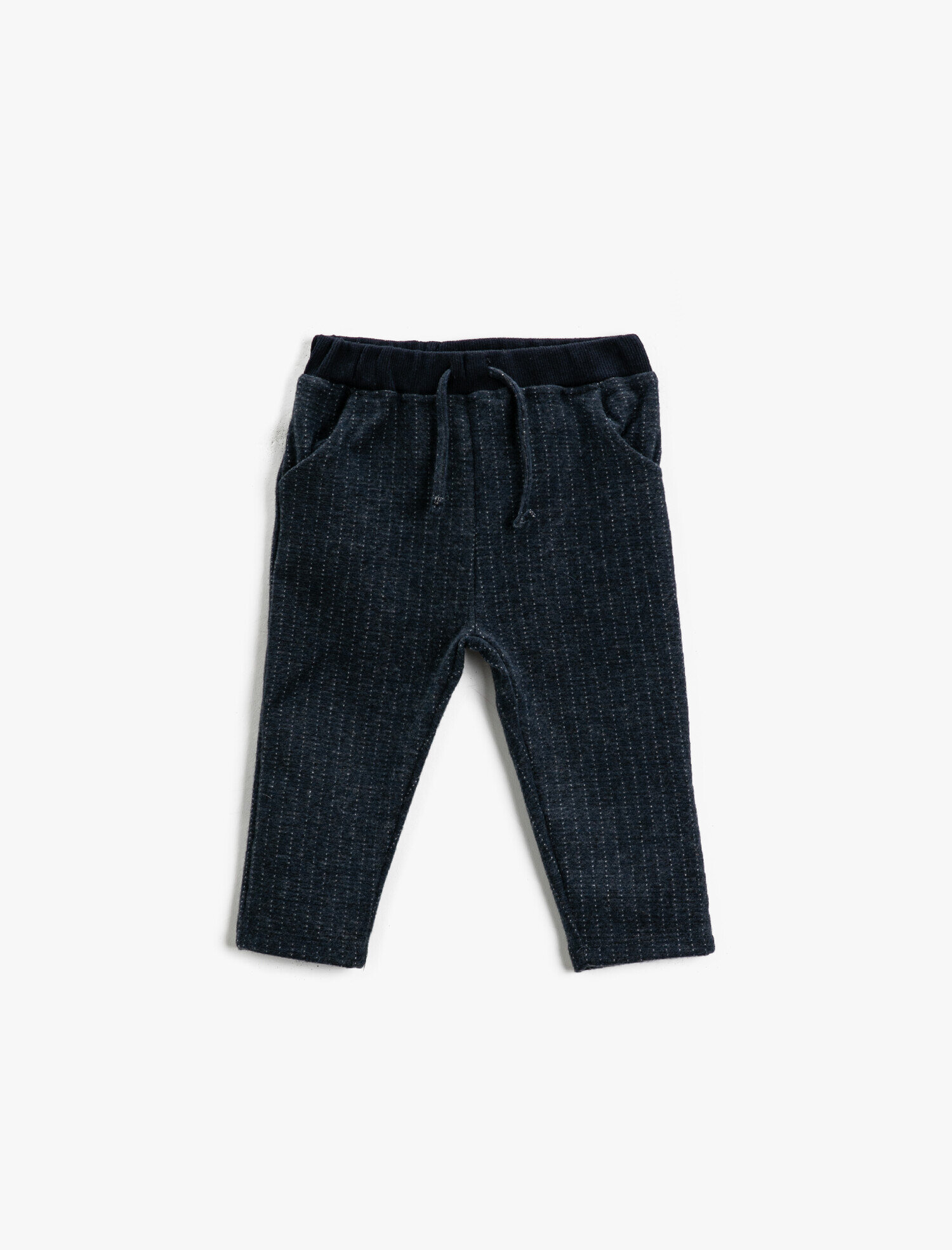  Erkek Bebek Belden Bağlamalı Çizgili Eşofman Altı Cepli