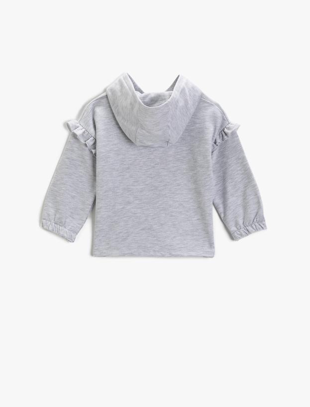  Kız Bebek Kapüşonlu Baskılı Sweatshirt