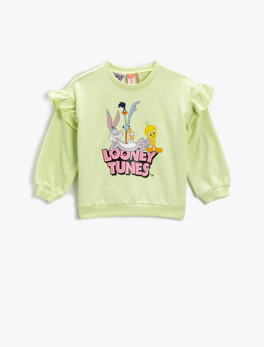  Kız Bebek Pamuklu Warner Bros Lisanslı Baskılı Sweatshirt