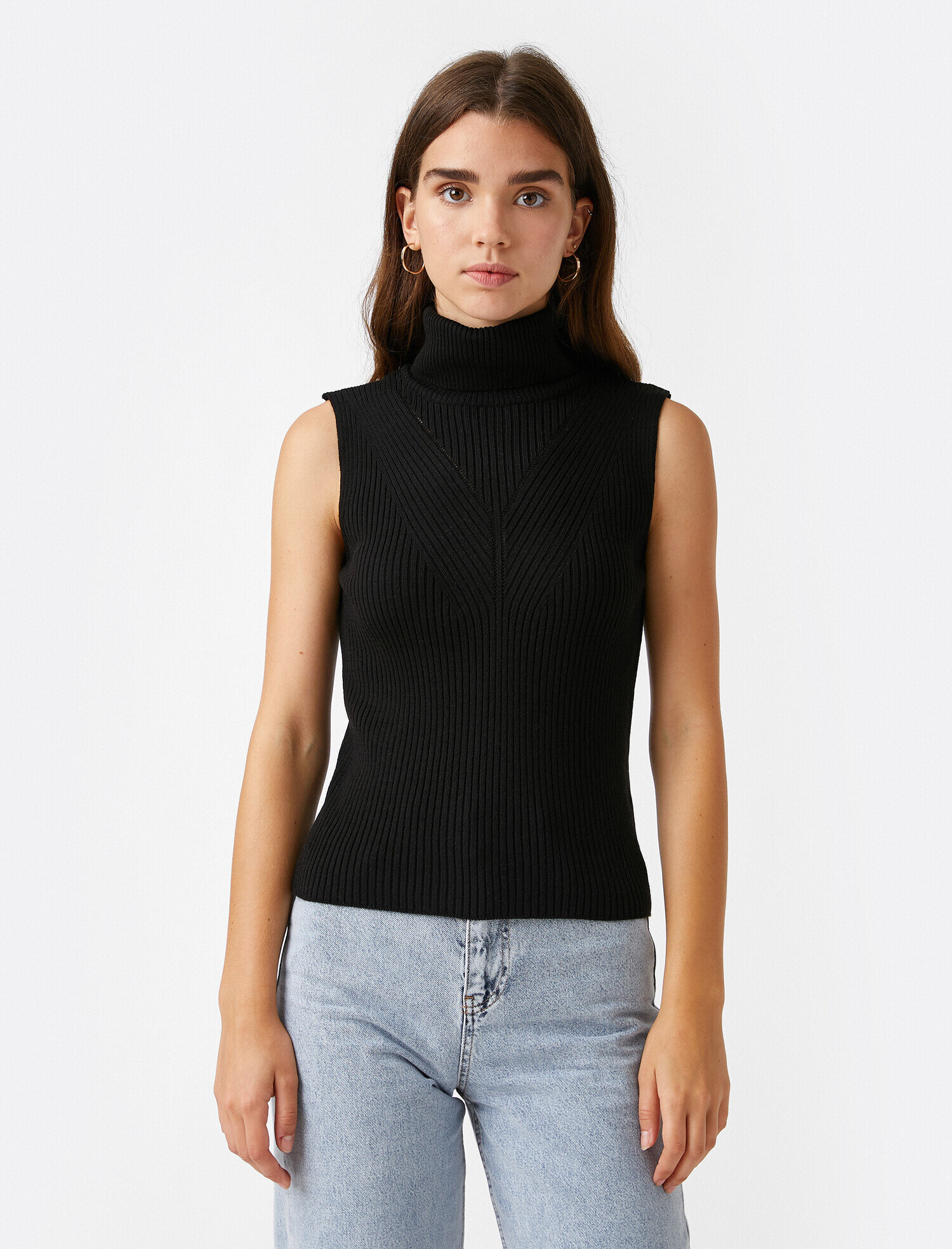   Balıkçı Yaka Kolsuz Triko Atlet