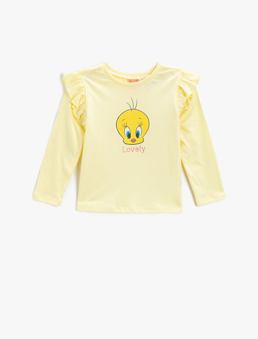  Kız Bebek Tweety Lisanslı Baskılı Tişört