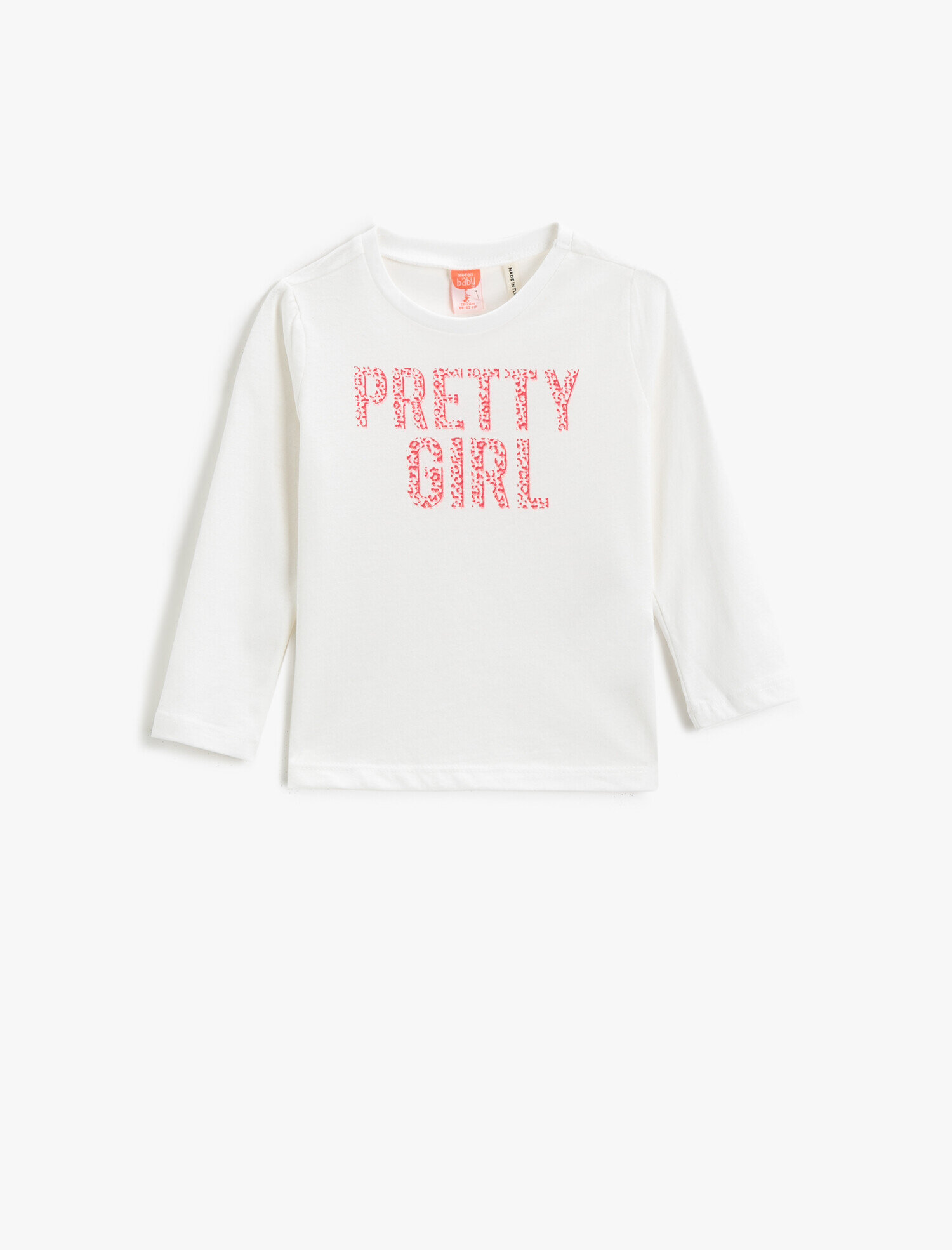  Kız Bebek Slogan Baskılı Tişört Pamuklu