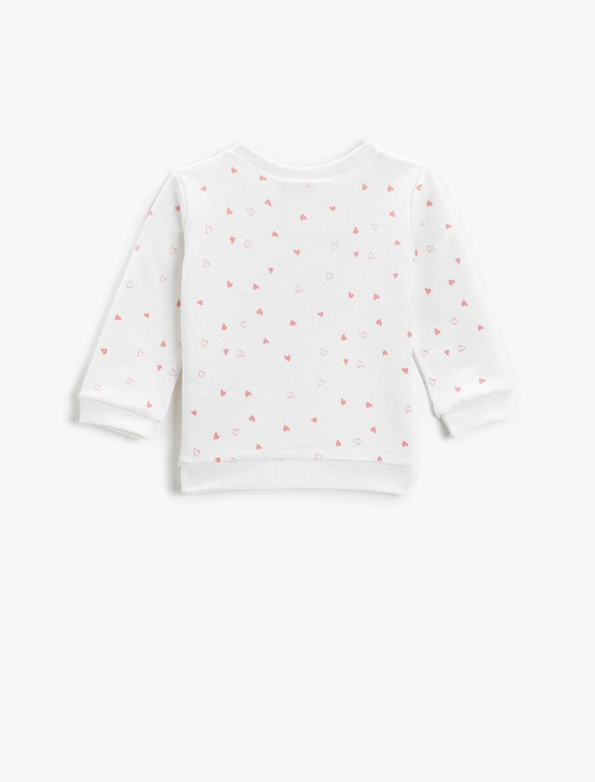  Kız Bebek Panda Baskılı Sweatshirt Bisiklet Yaka