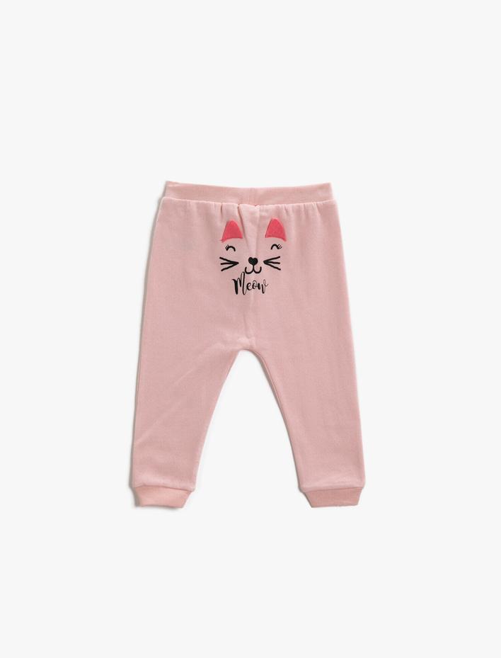 Kız Bebek Pamuklu Eşofman Altı Normal Bel