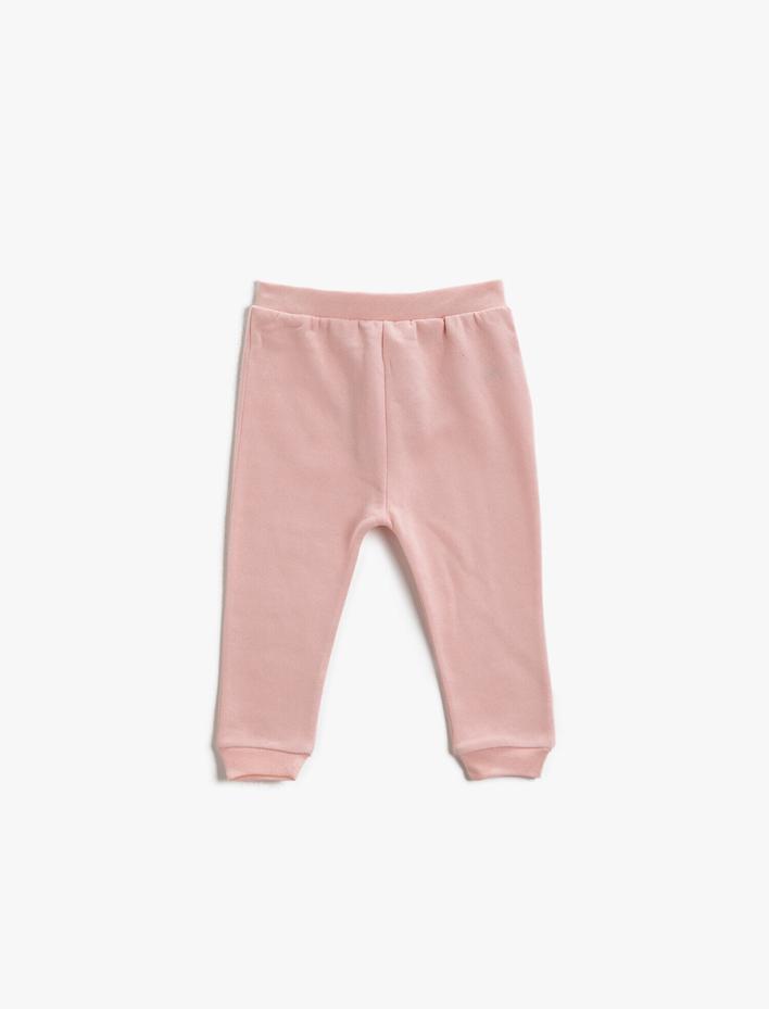 Kız Bebek Pamuklu Eşofman Altı Normal Bel