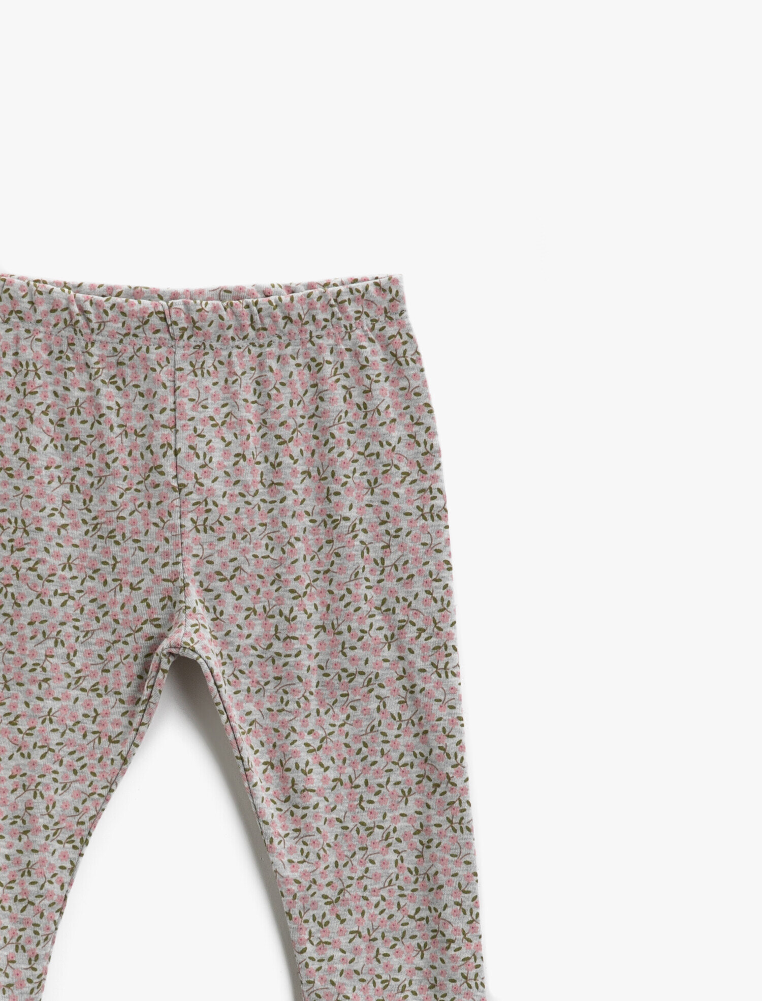  Kız Bebek Çiçekli Eşofman Altı Beli Lastikli