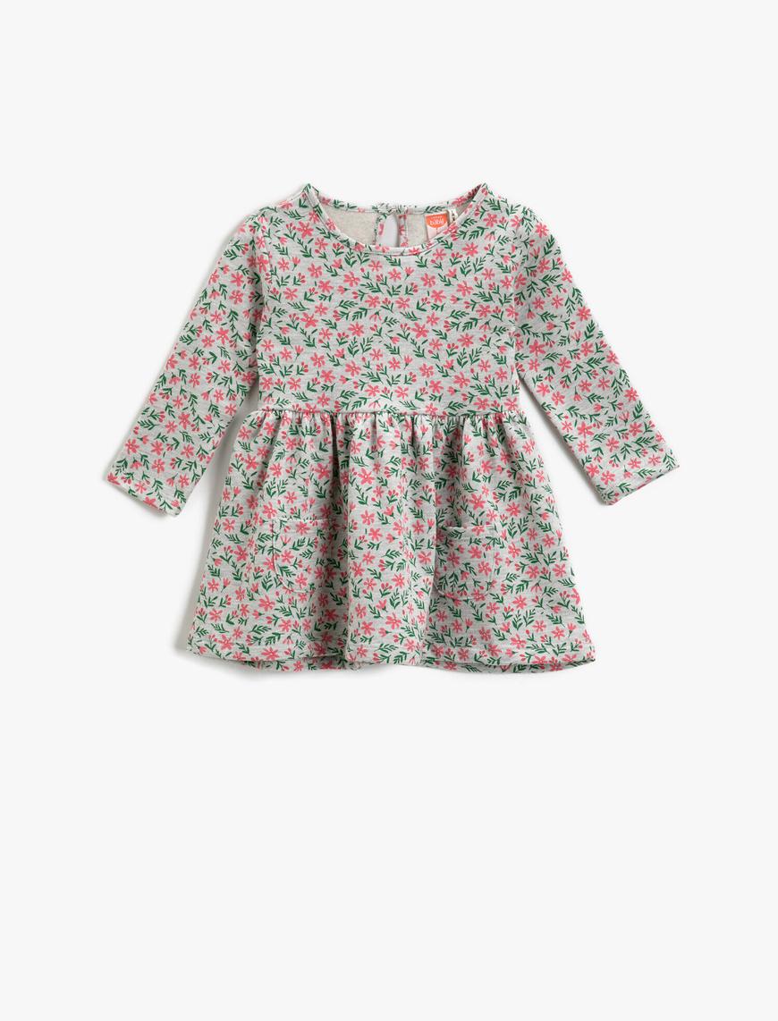  Kız Bebek Çiçekli Fırfırlı Elbise