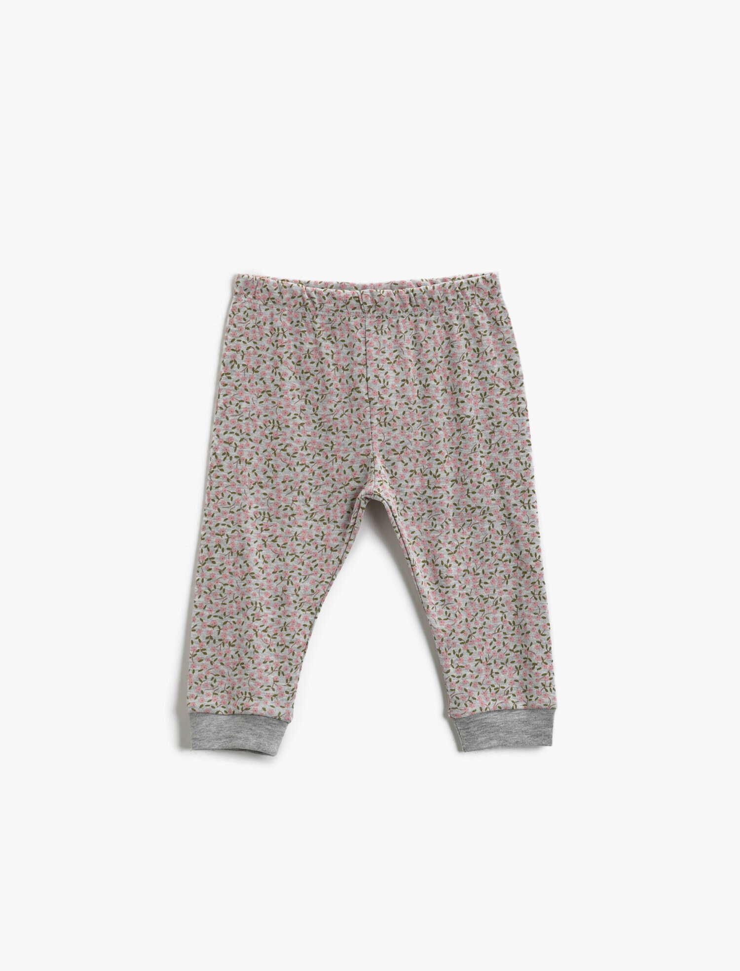  Kız Bebek Çiçekli Eşofman Altı Beli Lastikli