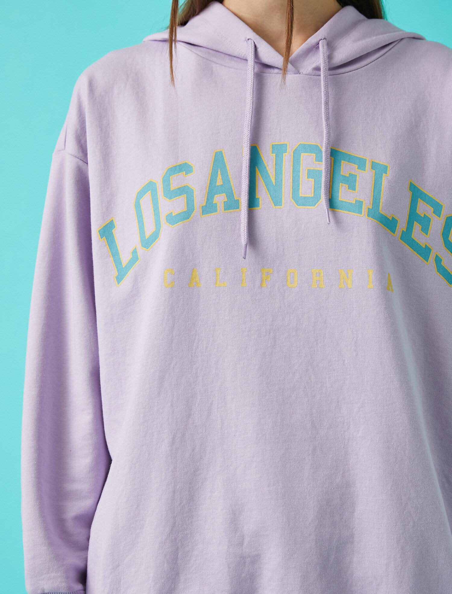   Baskılı Kapüşonlu Sweatshirt Pamuklu