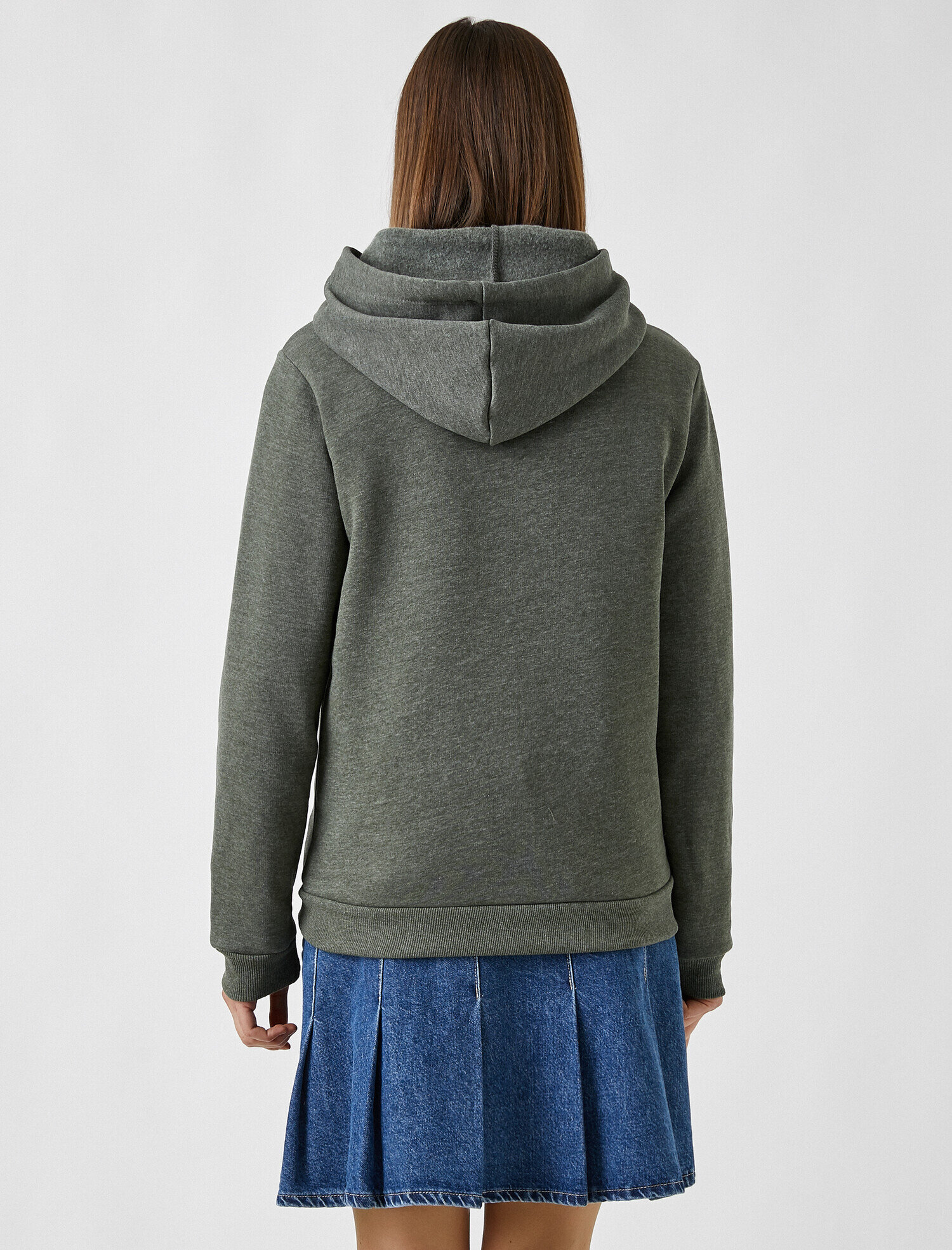 Kapüşonlu Baskılı Kolej Sweatshirt
