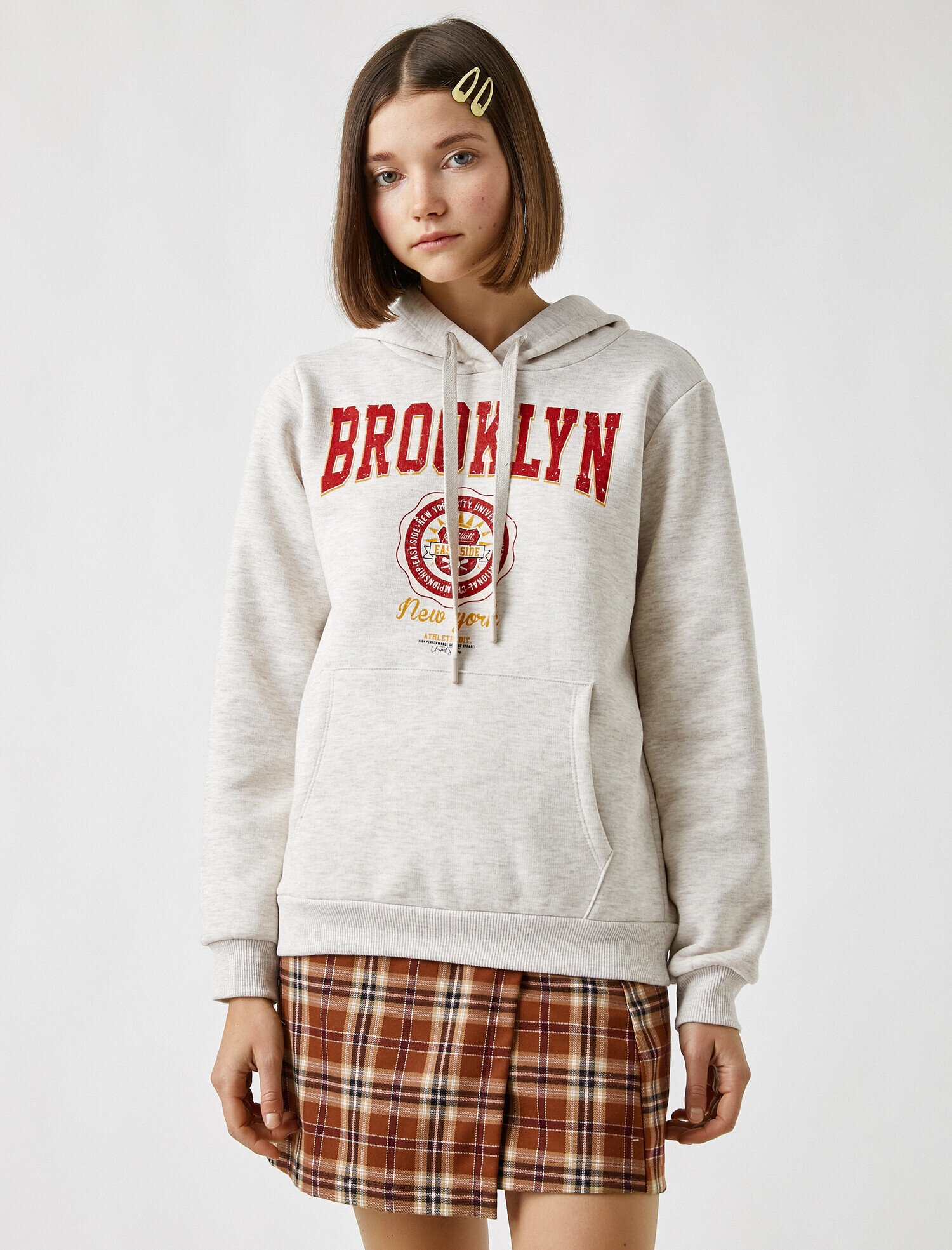   Kapüşonlu Baskılı Sweatshirt