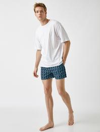 Geometrik Desenli Mayo Yüzme Şortu