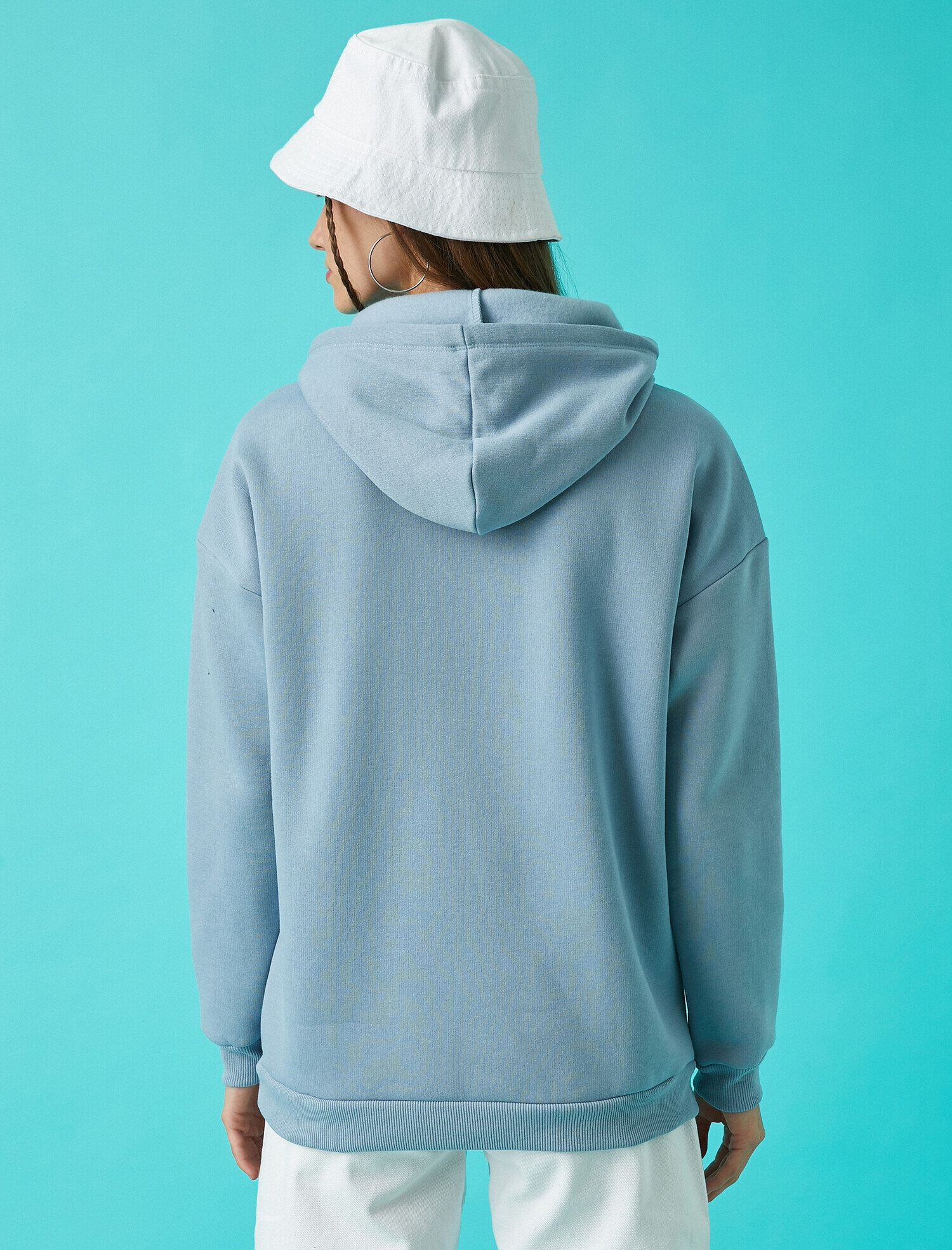   Baskılı Kapüşonlu Sweatshirt Pamuklu