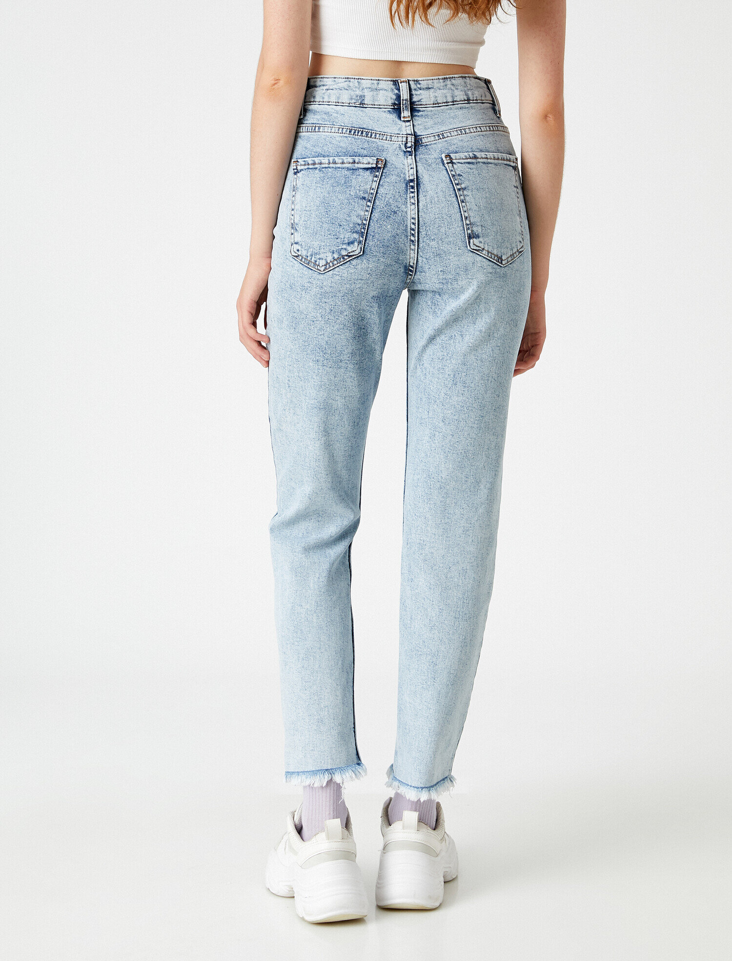   Yüksek Bel Kot Pantolon - Mom Slim Jean