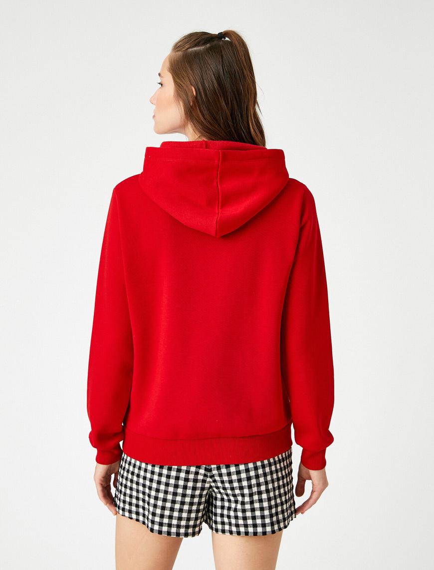   Yazı Baskılı Kapüşonlu Sweatshirt