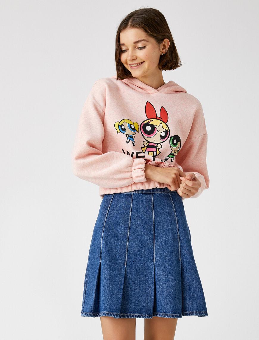   Kapüşonlu Sweatshirt Powerpuff Girls Lisanslı