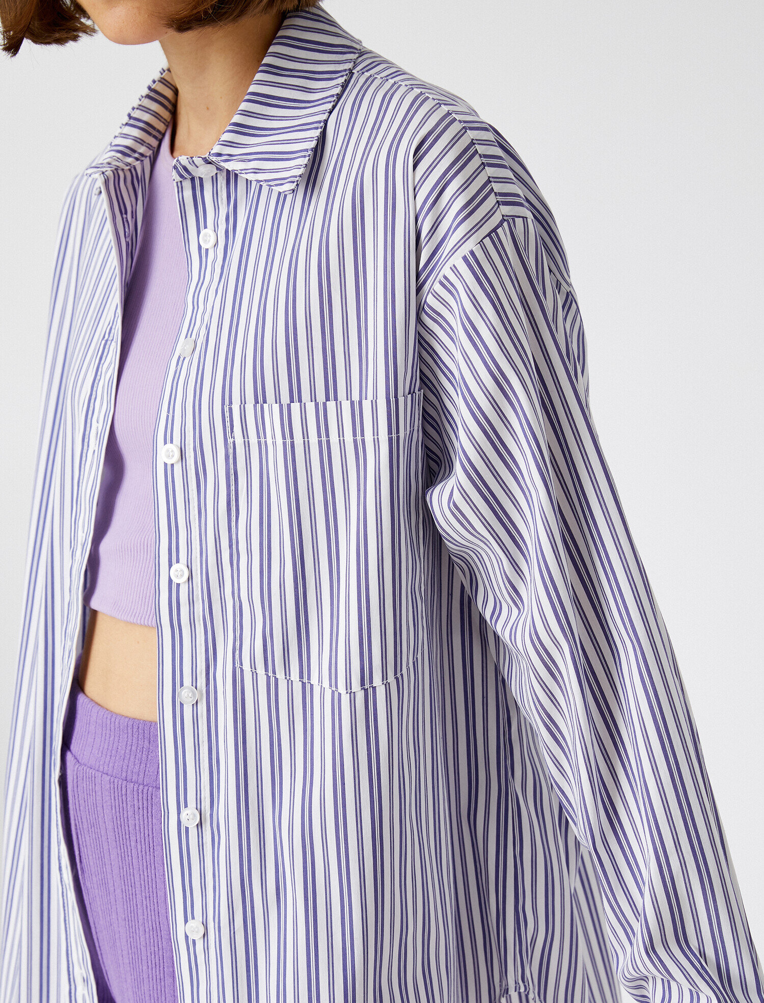   Çizgili Oversize Gömlek