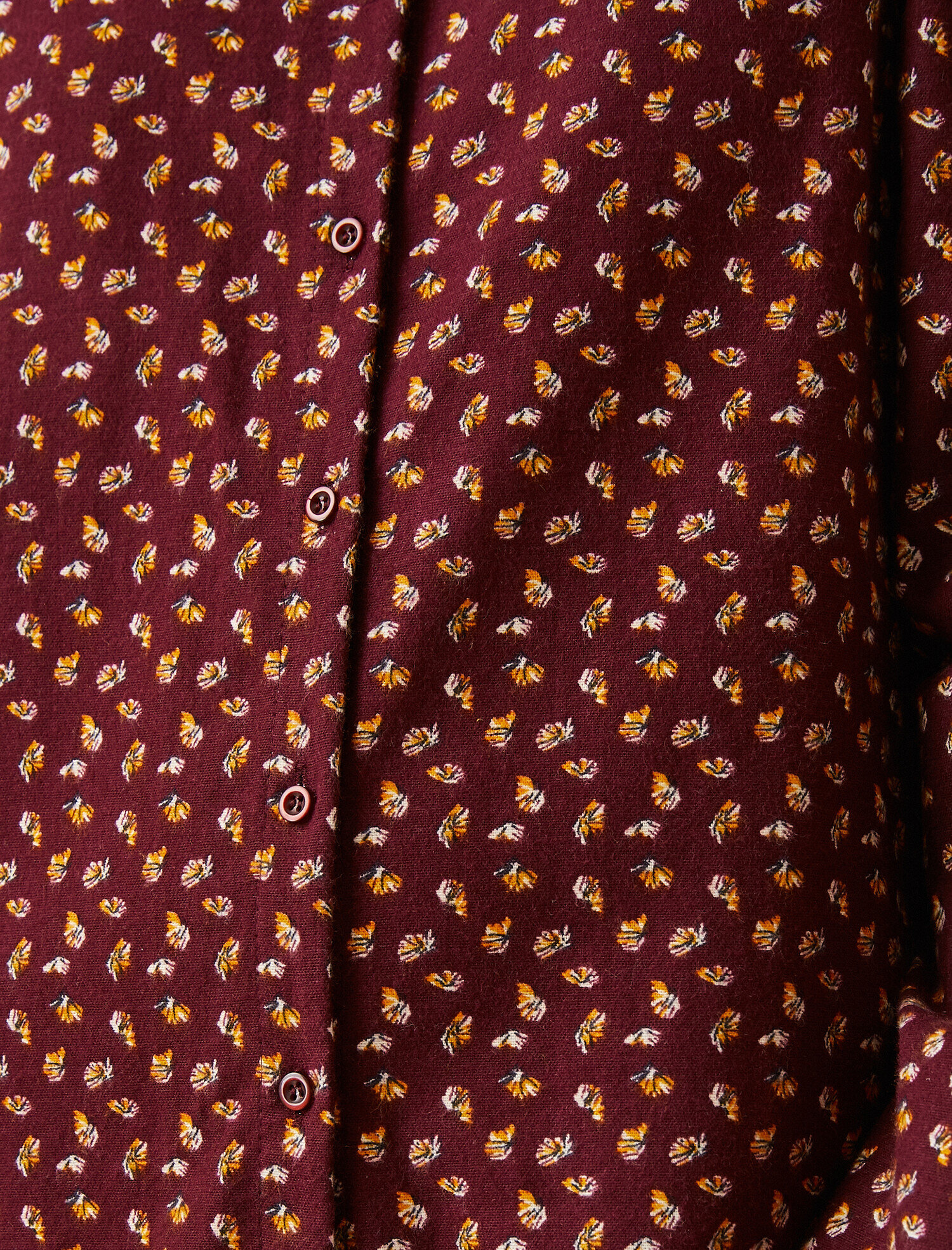   Düğmeli Volanlı Kışlık Elbise Uzun Kollu Pamuklu