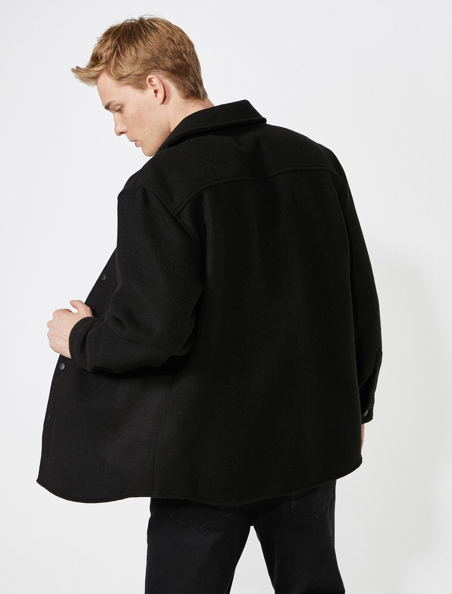   İçi Ekoseli Kaşe Gömlek Ceket