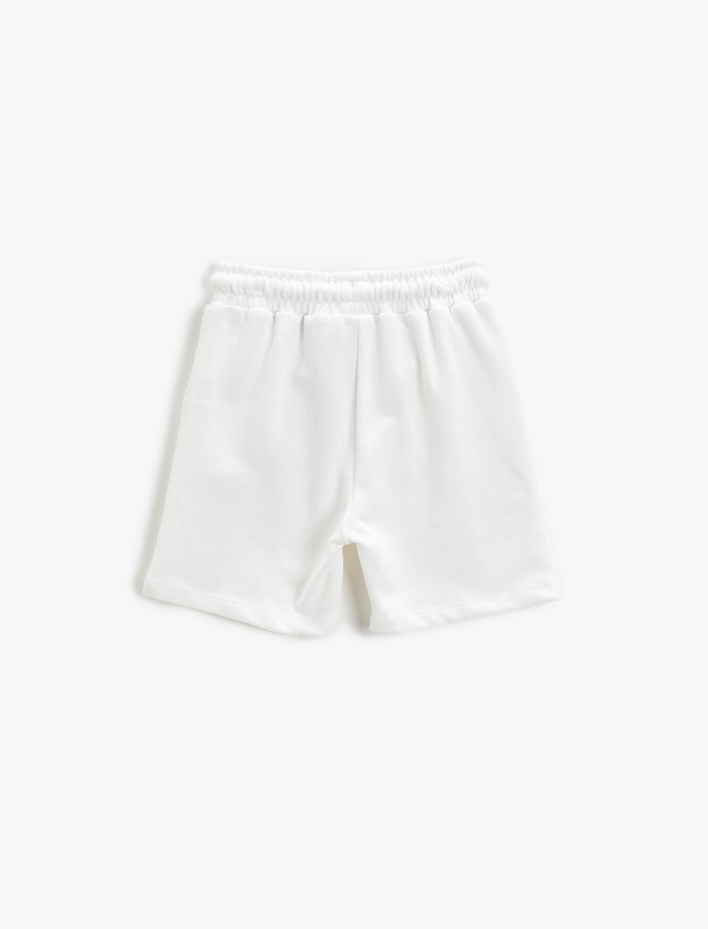 Erkek Çocuk Belden Bağlamalı Baskılı Cepli Şort Pamuklu