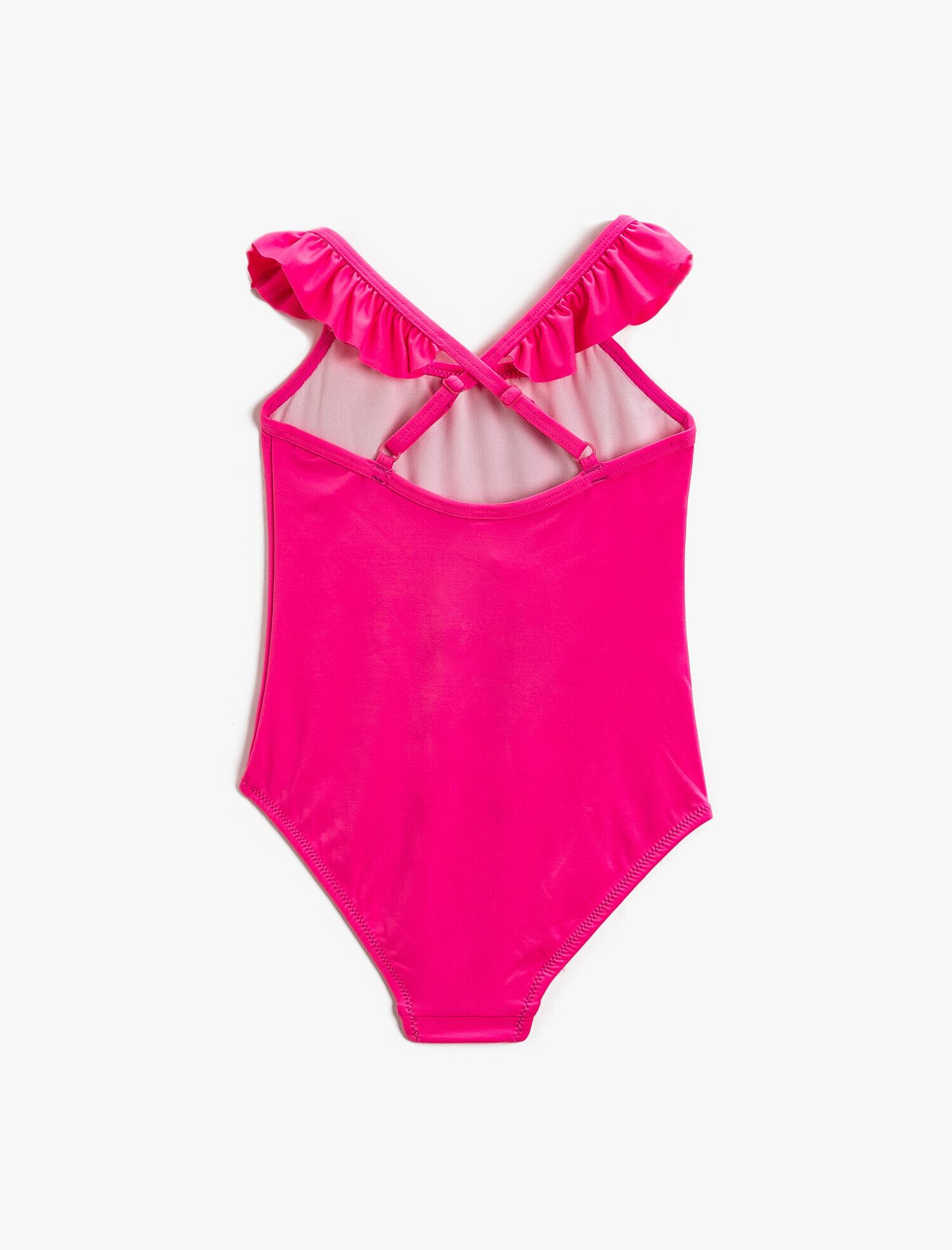  Kız Çocuk Mayo Unicorn Baskılı Fırfır Detaylı