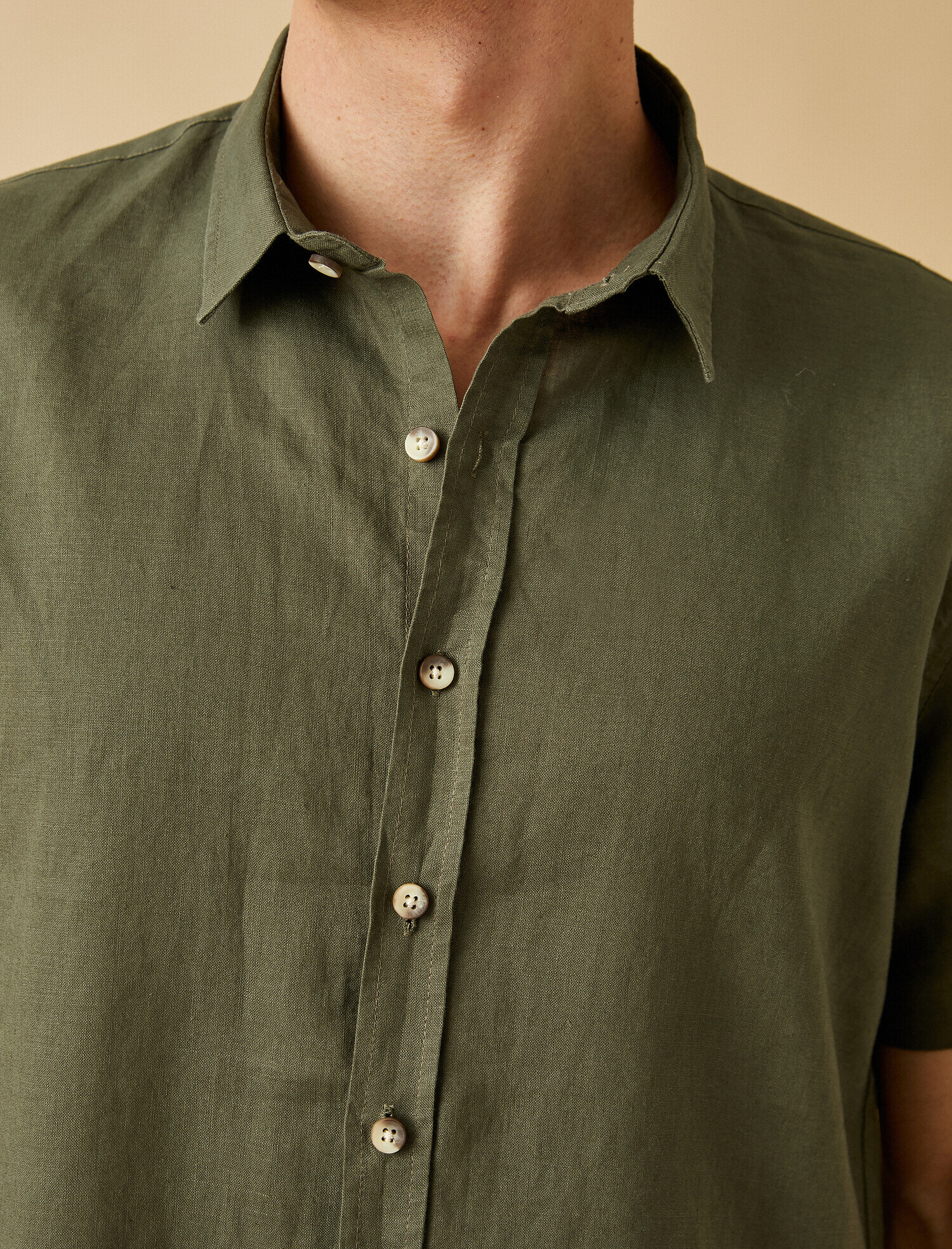 Keten Gömlek Kısa Kollu